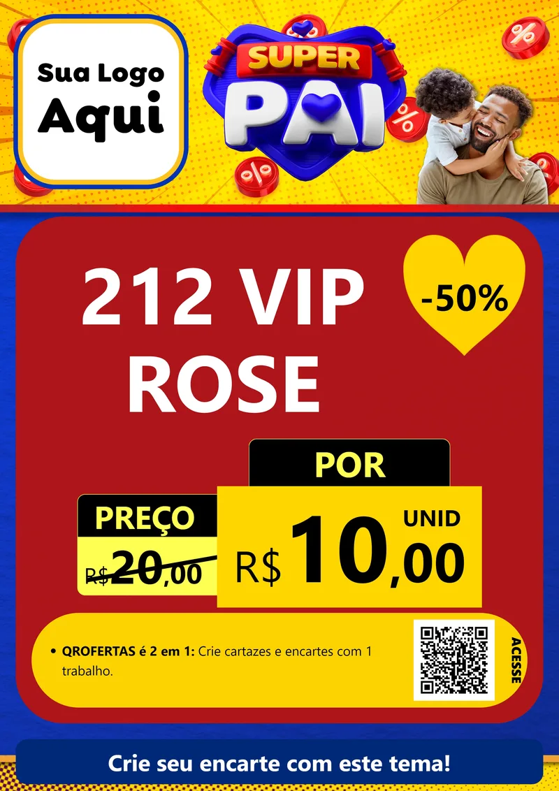 Modelo de Cartaz para Cartaz A4 Vertical com o tema Super Pai para Perfumes