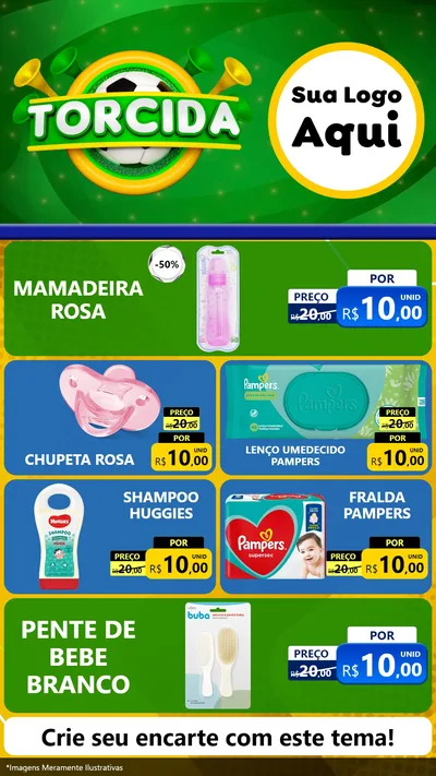 Modelo de TV para TV Vertical com o tema Torcida para Bebês
