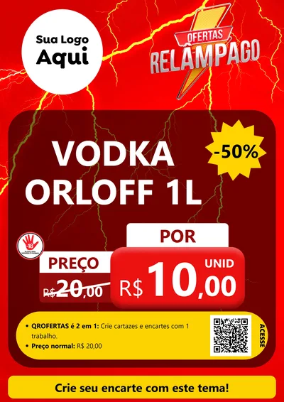 Modelo de Cartaz para Cartaz A4 Vertical com o tema Ofertas Relâmpago para Distribuidora de bebidas