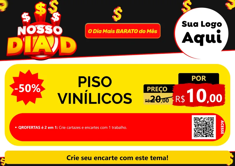 Modelo de Cartaz para Cartaz A4 Horizontal com o tema Nosso Dia D para Material para Construção