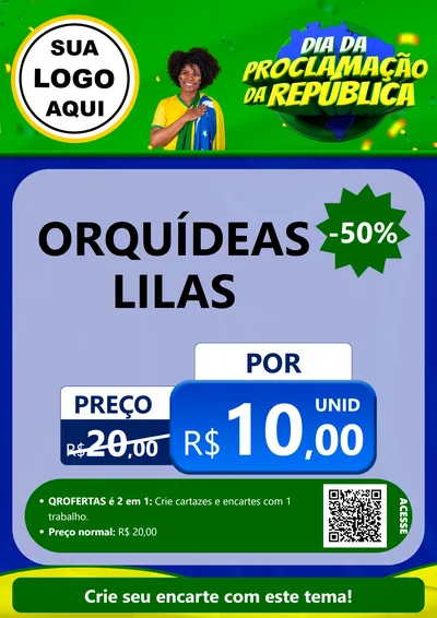 Modelo de Cartaz para Cartaz A4 Vertical com o tema Dia Da Proclamação Da República para Floricultura e jardim