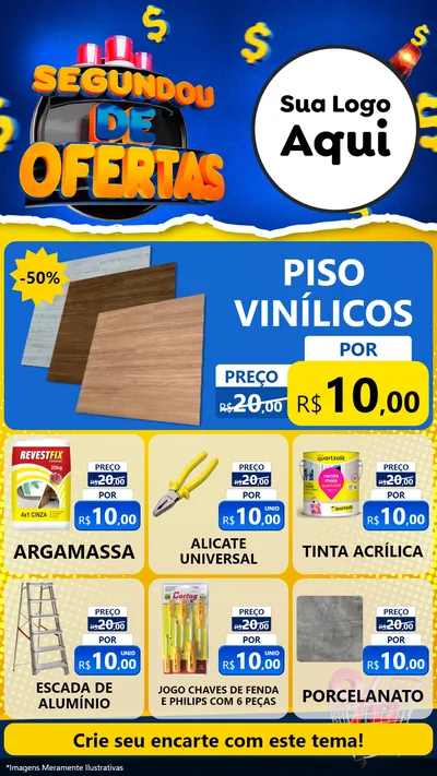 Modelo de Rede Social para Stories com o tema Segundou de Ofertas para Material para Construção