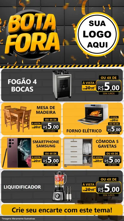 Modelo de TV para TV Vertical com o tema Bota Fora para Móveis e Eletro
