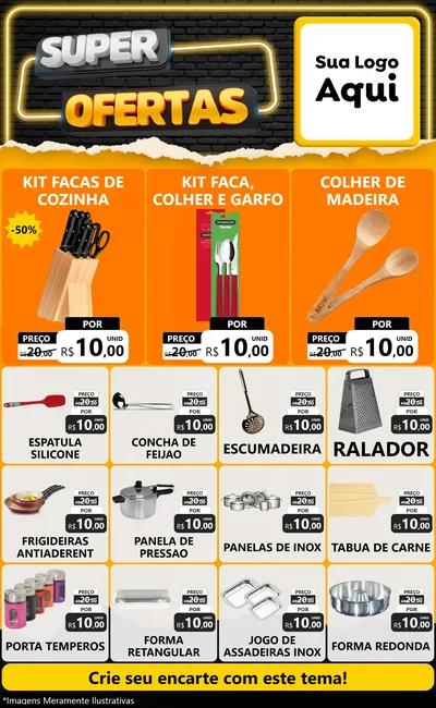 Modelo de Encarte para Encarte Grande com o tema Super Ofertas para Utilidades Domésticas