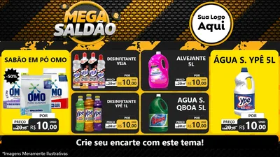 Modelo de TV para TV Horizontal com o tema Mega Saldão para Produtos de Limpeza