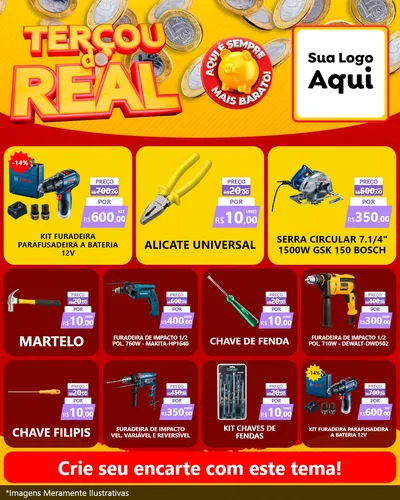 Modelo de Rede Social para Feed Instagram com o tema Terçou do Real para Maquinas e Ferramentas