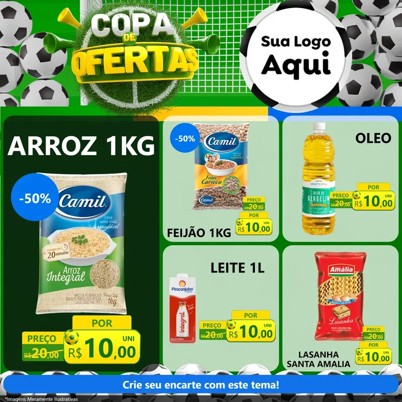 Modelo de Rede Social para Feed Facebook com o tema Copa De Ofertas para Supermercado