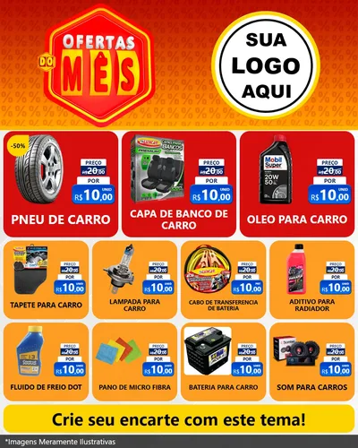 Modelo de Rede Social para Feed Instagram com o tema Ofertas do Mês para Auto peças