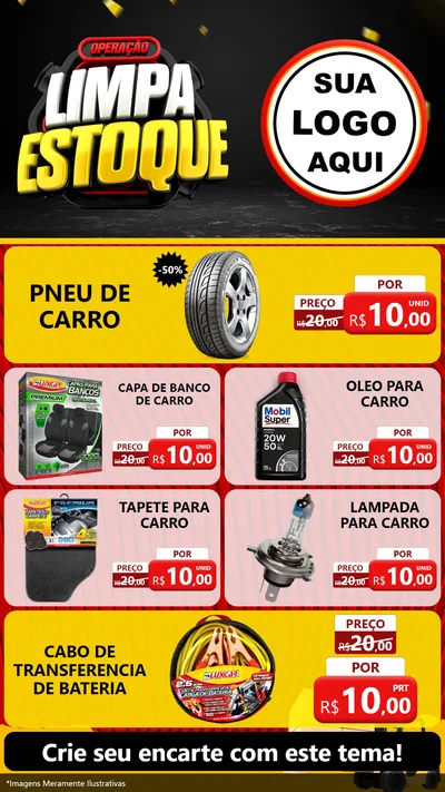 Modelo de TV para TV Vertical com o tema Operação Limpa Estoque para Auto peças