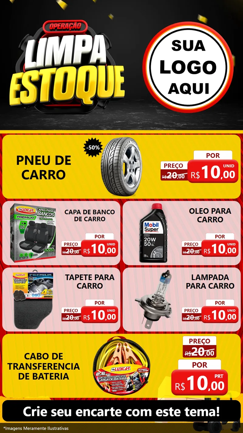 Modelo de TV para TV Vertical com o tema Operação Limpa Estoque para Auto peças