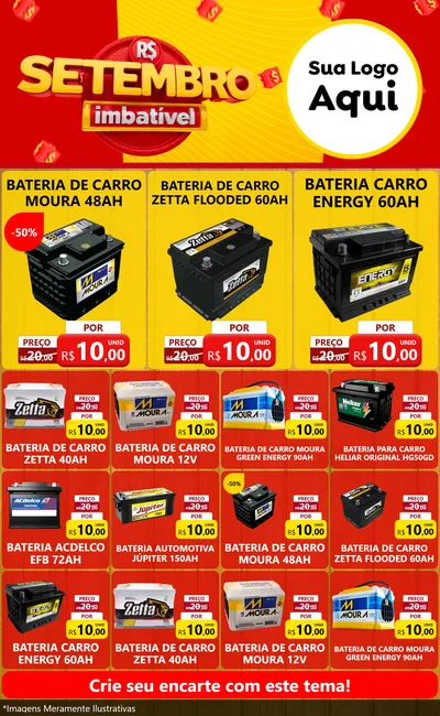 Modelo de Encarte para Encarte Grande com o tema Setembro Imbatível para Baterias Elétricas
