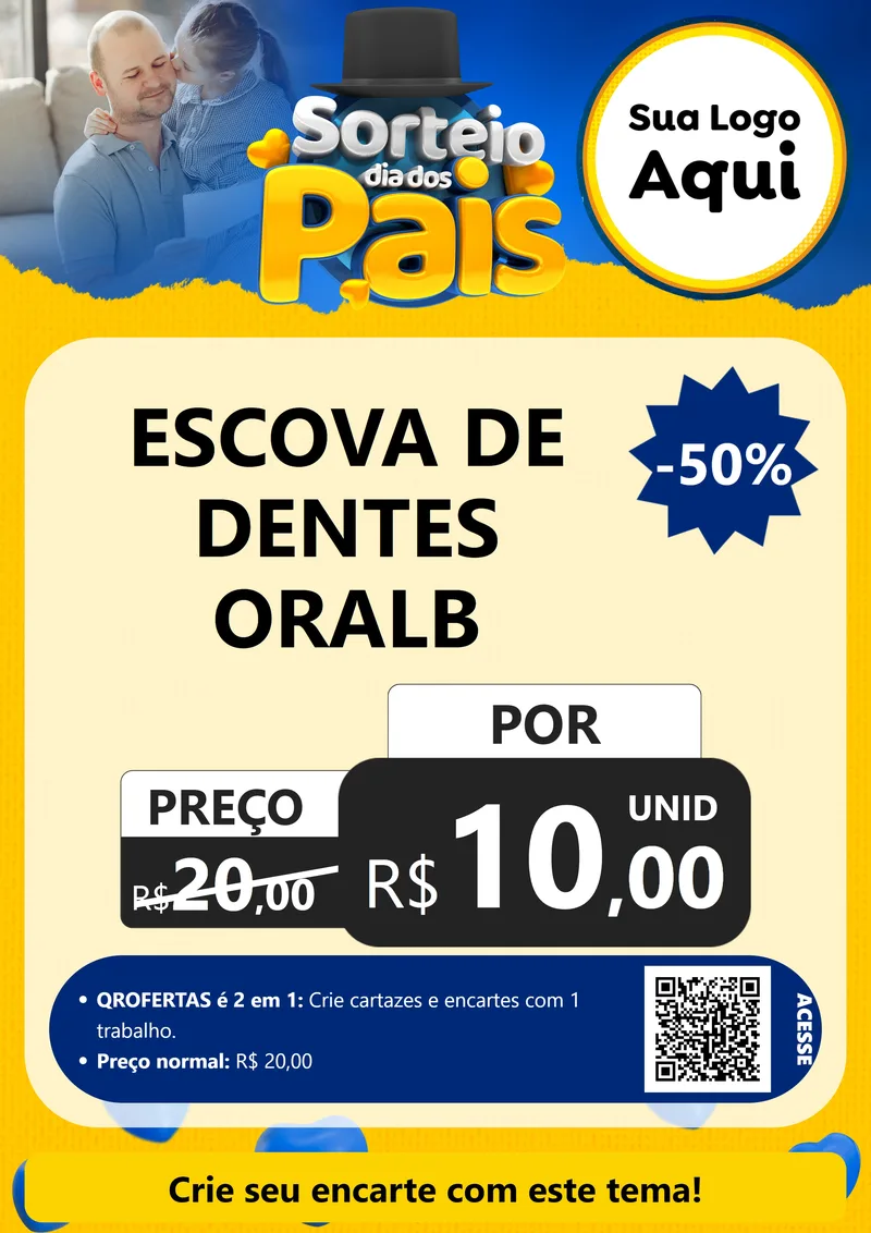 Modelo de Cartaz para Cartaz A4 Vertical com o tema Sorteio Dia Dos Pais para Higiene Pessoal