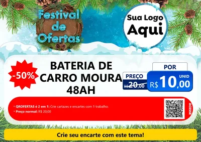 Modelo de Cartaz para Cartaz A4 Horizontal com o tema Festival de Ofertas - Inverno para Baterias Elétricas
