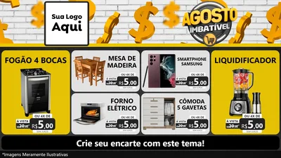 Modelo de TV para TV Horizontal com o tema Agosto imbatível para Móveis e Eletro