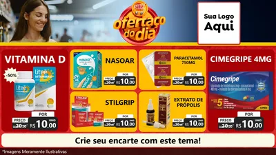 Modelo de TV para TV Horizontal com o tema Ofertaço Do Dia para Farmácia