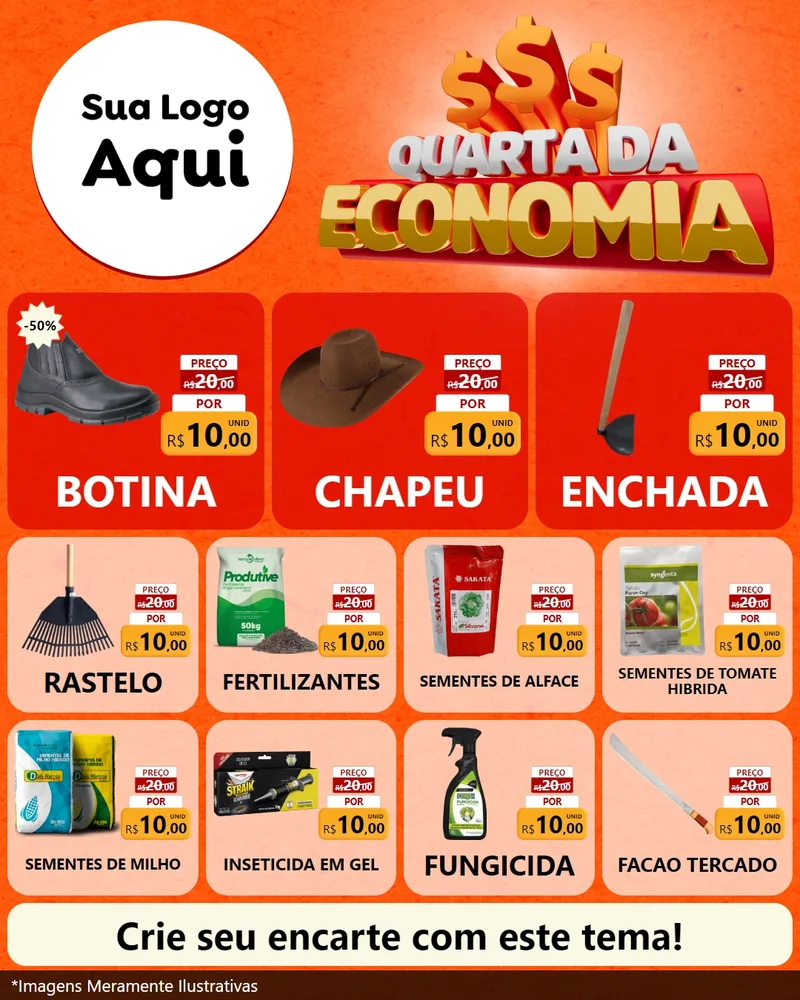 Modelo de Rede Social para Feed Instagram com o tema Quarta da Economia para Agropecuária