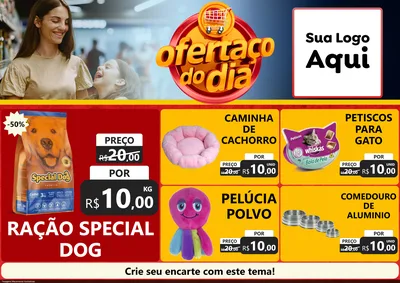 Modelo de Encarte para Encarte A4 Horizontal com o tema Ofertaço Do Dia para Pet Shop