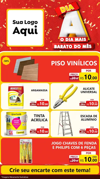 Modelo de TV para TV Vertical com o tema Dia A o Dia Mais Barato do Mês para Material para Construção