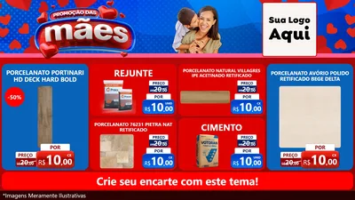 Modelo de TV para TV Horizontal com o tema Promoção das Mães para Pisos e revestimentos