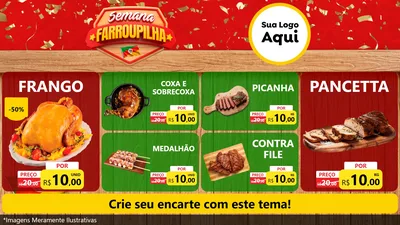 Modelo de TV para TV Horizontal com o tema Semana Farroupilha para Assados