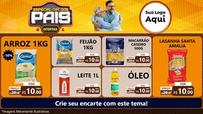Modelo de TV para TV Horizontal com o tema Especial Dia dos Pais para Supermercado