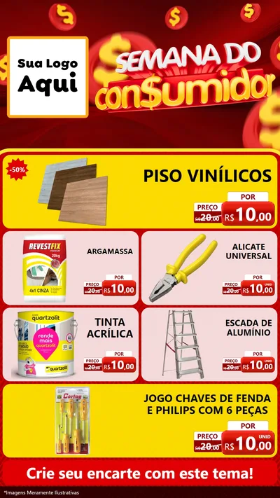 Modelo de TV para TV Vertical com o tema Semana do Consumidor para Material para Construção