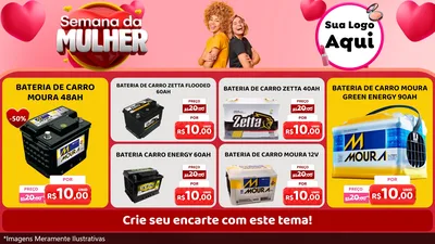 Modelo de TV para TV Horizontal com o tema Semana da Mulher para Baterias Elétricas
