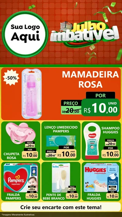 Modelo de Rede Social para Stories com o tema Julho Imbatível para Bebês