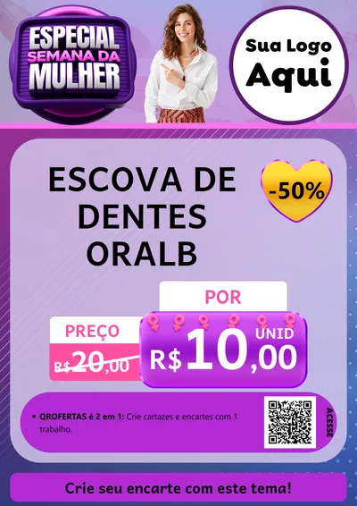 Modelo de Cartaz para Cartaz A4 Vertical com o tema Especial Semana da Mulher para Higiene Pessoal