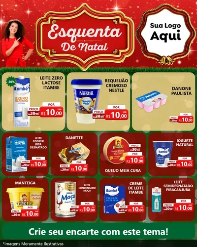 Modelo de Rede Social para Feed Instagram com o tema Esquenta de Natal para Frios e Laticínios