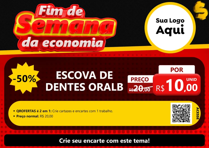 Modelo de Cartaz para Cartaz A4 Horizontal com o tema Fim de Semana da Economia para Higiene Pessoal