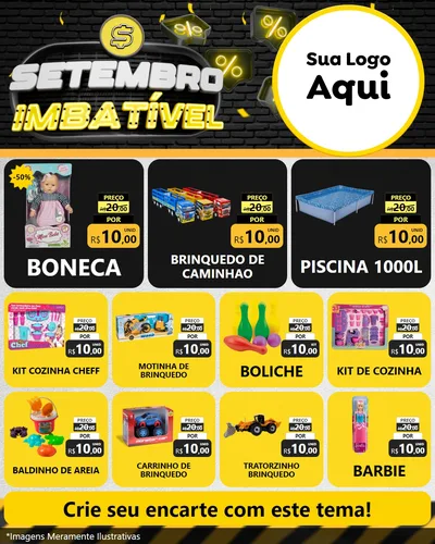 Modelo de Rede Social para Feed Instagram com o tema Setembro Imbatível para Brinquedos