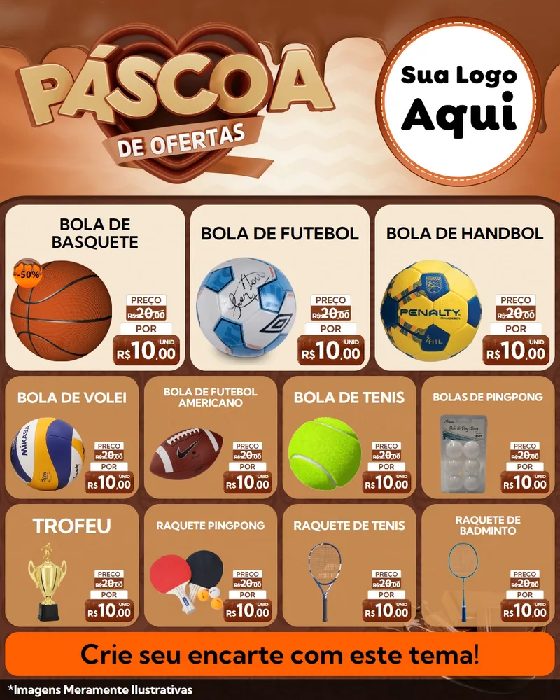 Modelo de Rede Social para Feed Instagram com o tema Páscoa de Ofertas para Artigos Esportivos