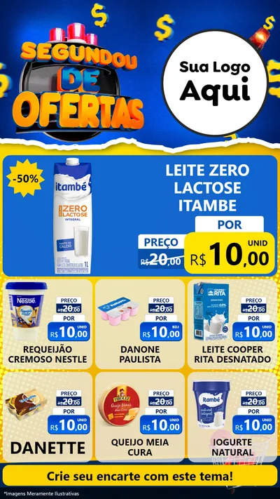 Modelo de Rede Social para Stories com o tema Segundou de Ofertas para Frios e Laticínios