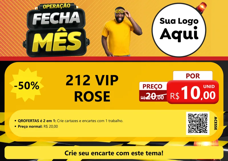 Modelo de Cartaz para Cartaz A4 Horizontal com o tema Operação Fecha Mês para Perfumes