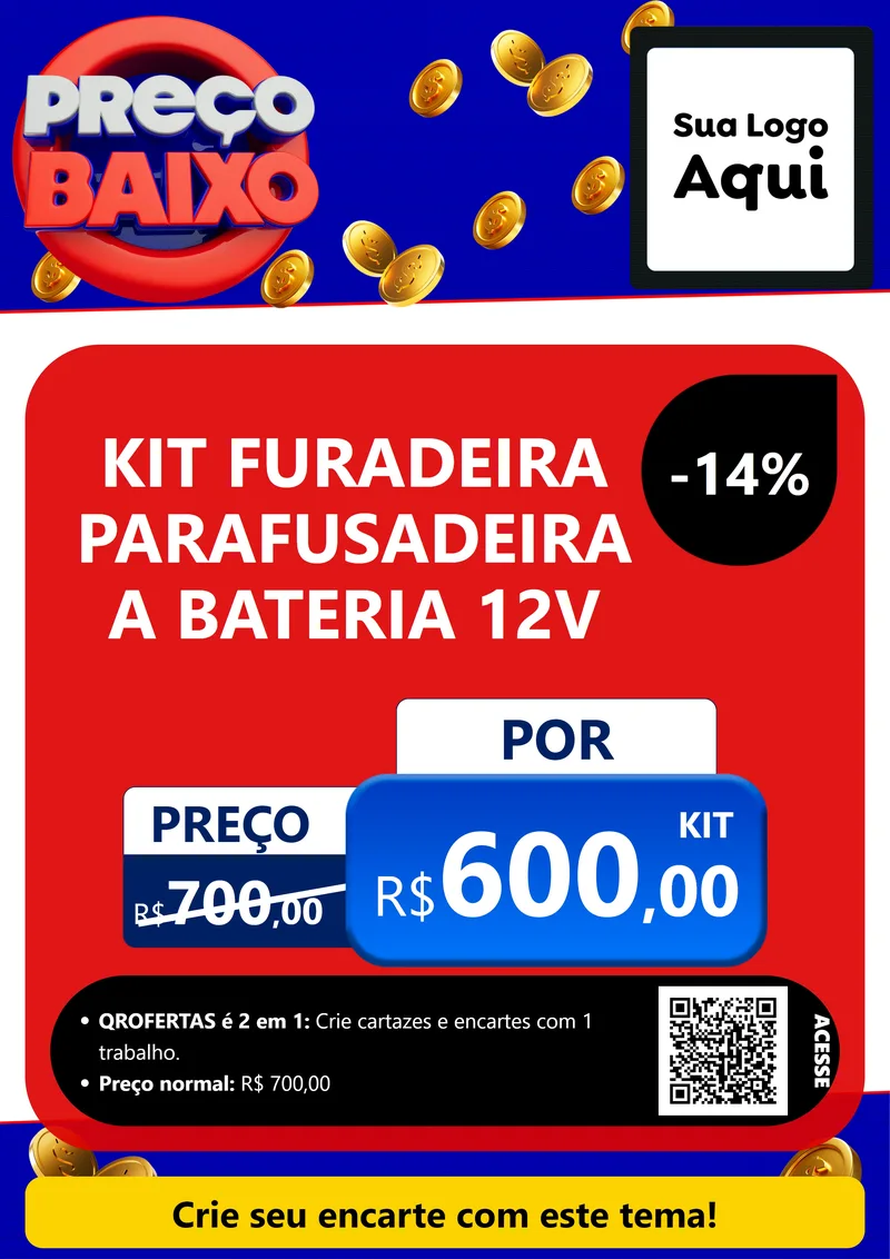 Modelo de Cartaz para Cartaz A4 Vertical com o tema Preço Baixo para Maquinas e Ferramentas