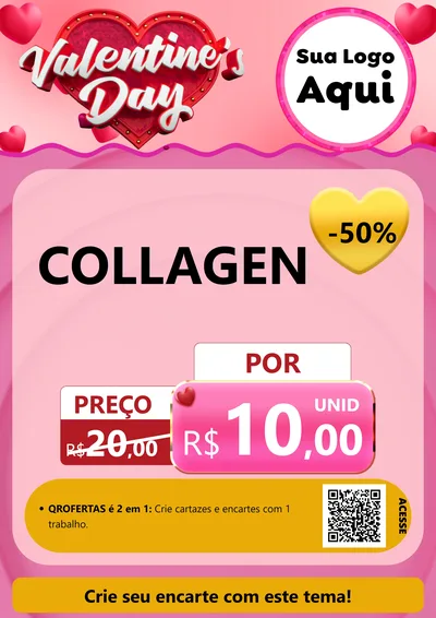 Modelo de Cartaz para Cartaz A4 Vertical com o tema Valentine's Day para Suplementos alimentares