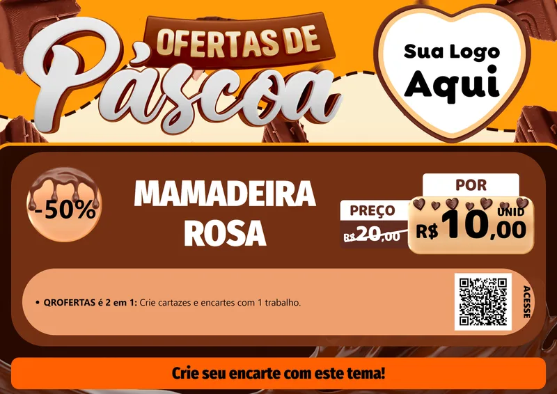 Modelo de Cartaz para Cartaz A4 Horizontal com o tema Ofertas de Páscoa para Bebês