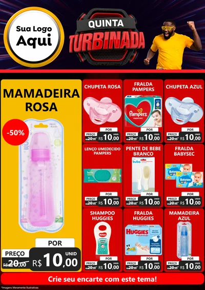 Modelo de Encarte para Encarte A4 Vertical com o tema Quinta Turbinada para Bebês