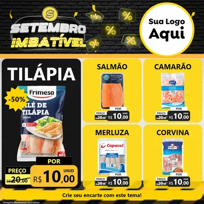 Modelo de Rede Social para Feed Facebook com o tema Setembro Imbatível para Peixaria