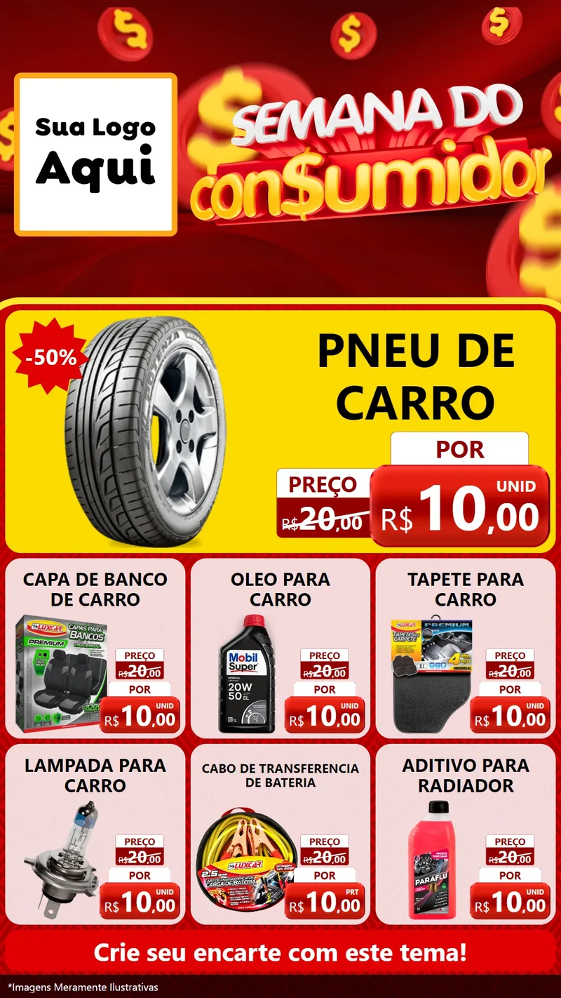 Modelo de Rede Social para Stories com o tema Semana do Consumidor para Auto peças