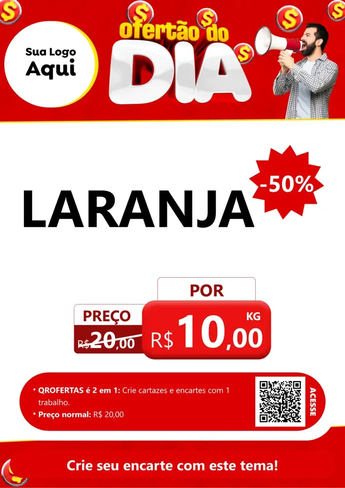 Modelo de Cartaz para Cartaz A4 Vertical com o tema Ofertão do dia para Hortifrúti