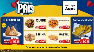 Modelo de TV para TV Horizontal com o tema Oferta Do Dia Dos Pais para Salgadaria