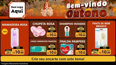 Modelo de TV para TV Horizontal com o tema Bem-vindo Outono para Bebês