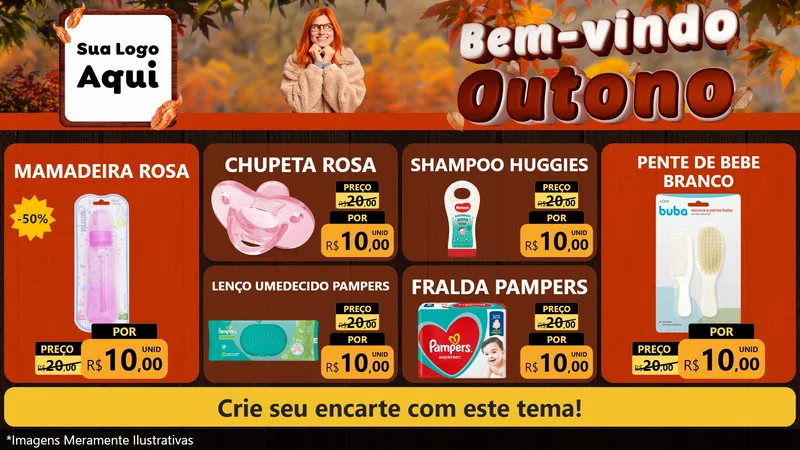 Modelo de TV para TV Horizontal com o tema Bem-vindo Outono para Bebês