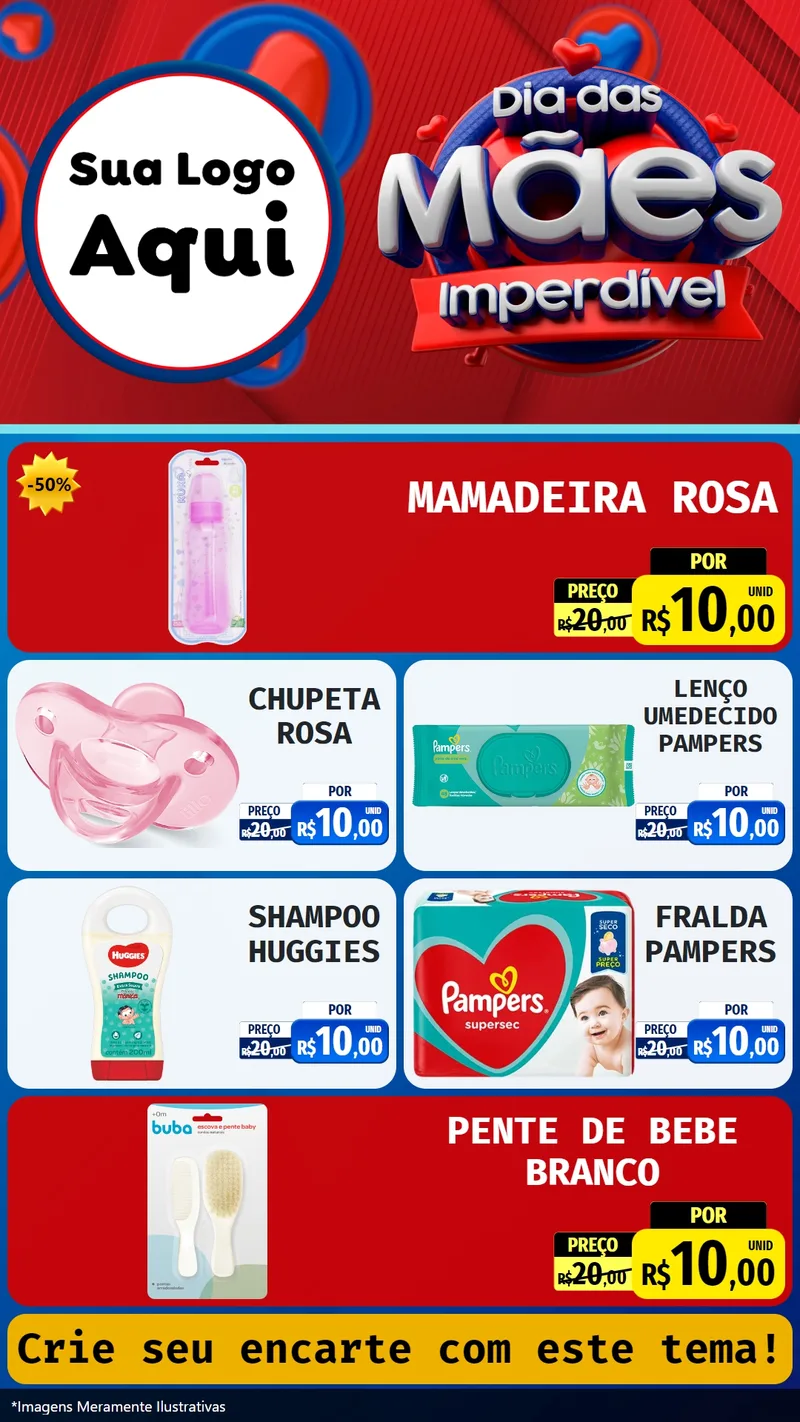 Modelo de TV para TV Vertical com o tema Dia Das Mães Imperdível para Bebês