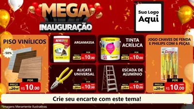 Modelo de TV para TV Horizontal com o tema Mega Inauguração para Material para Construção