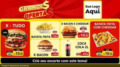 Modelo de TV para TV Horizontal com o tema Grandes Ofertas para Hamburgueria