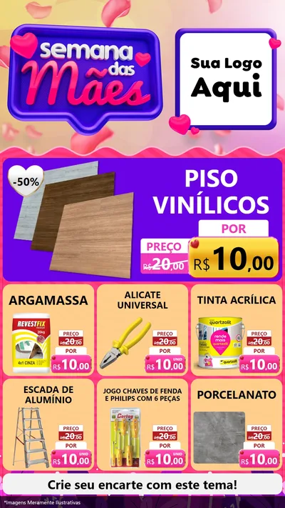 Modelo de Rede Social para Stories com o tema Semana das Mães para Material para Construção