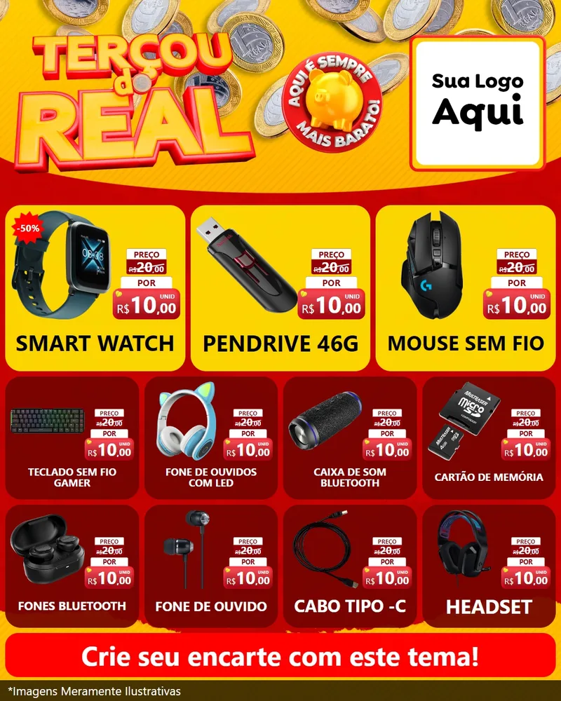 Modelo de Rede Social para Feed Instagram com o tema Terçou do Real para Informática